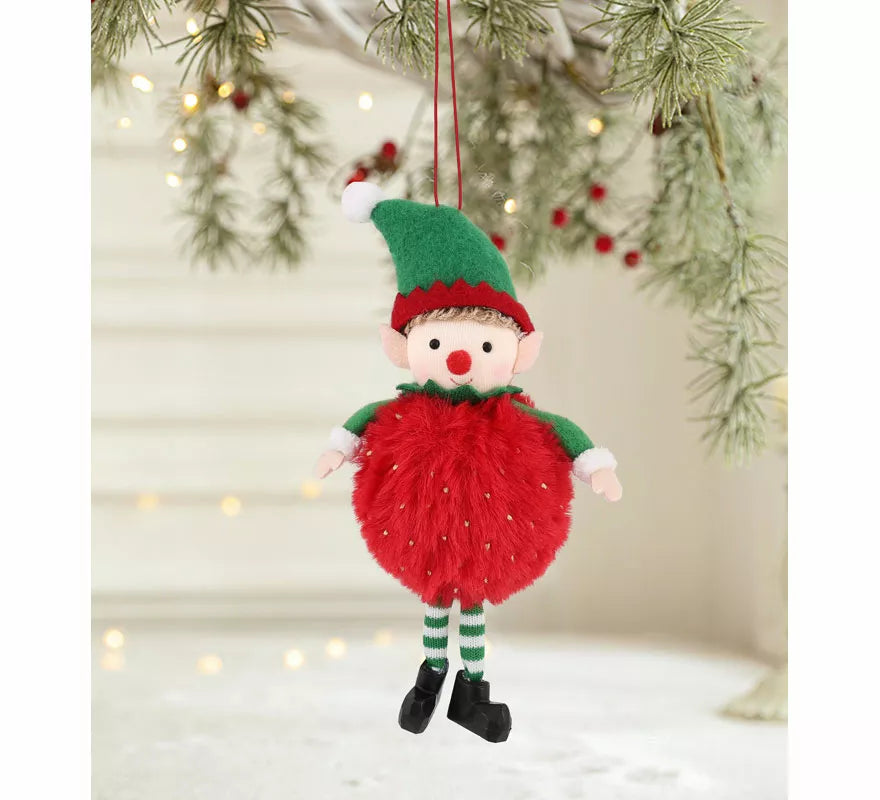 Translation missing: fr.Colgante Navideño de Elfo Esponjoso de 16 cm