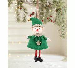 Pendentif de Noël lutin vert de 16 cm