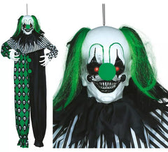 Suspension Clown Vert avec Lumière, Son et Mouvement 165 cm