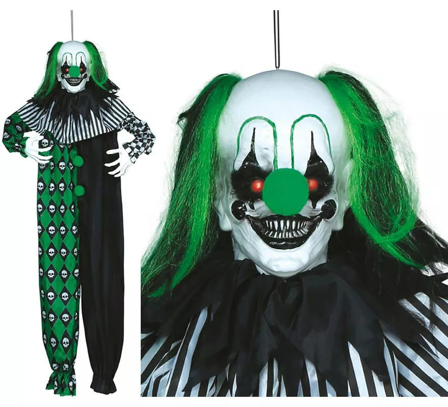 Translation missing: fr.Colgante Payaso Verde con Luz, Sonido y Movimiento 165 cm