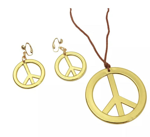 Colgante y Pendientes Hippies color Oro