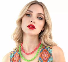 Collier années 80 aux couleurs néon