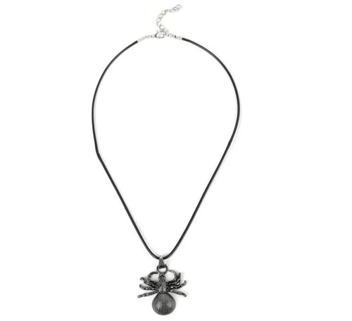 Collar Araña gris brillante