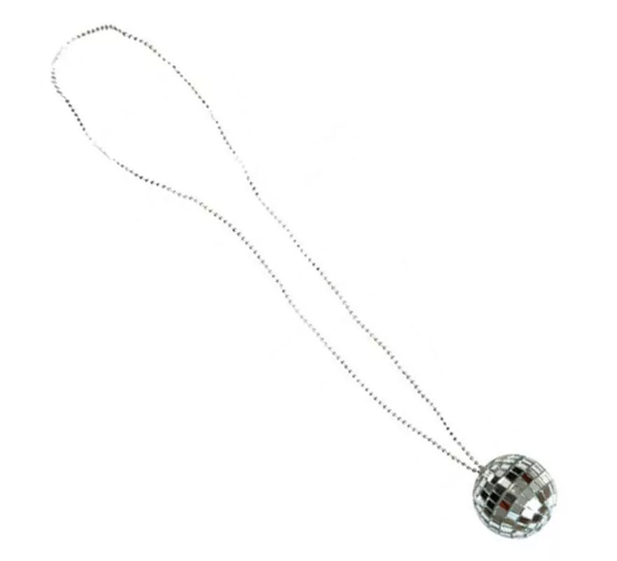Translation missing: fr.Collar Bola Disco plateada de 43 cm