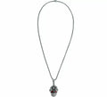 Collar Cabeza Calavera Ojos rojos Metal, 5,5 cm