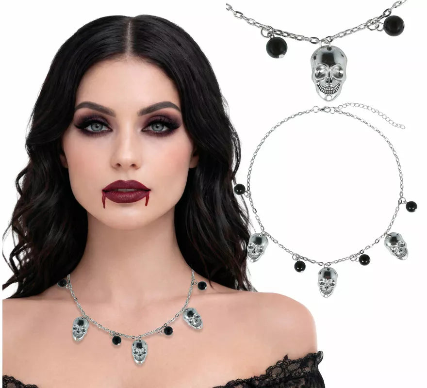 Translation missing: fr.Collar Calaveras y Bolas negras