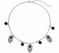 Collar Calaveras y Bolas negras