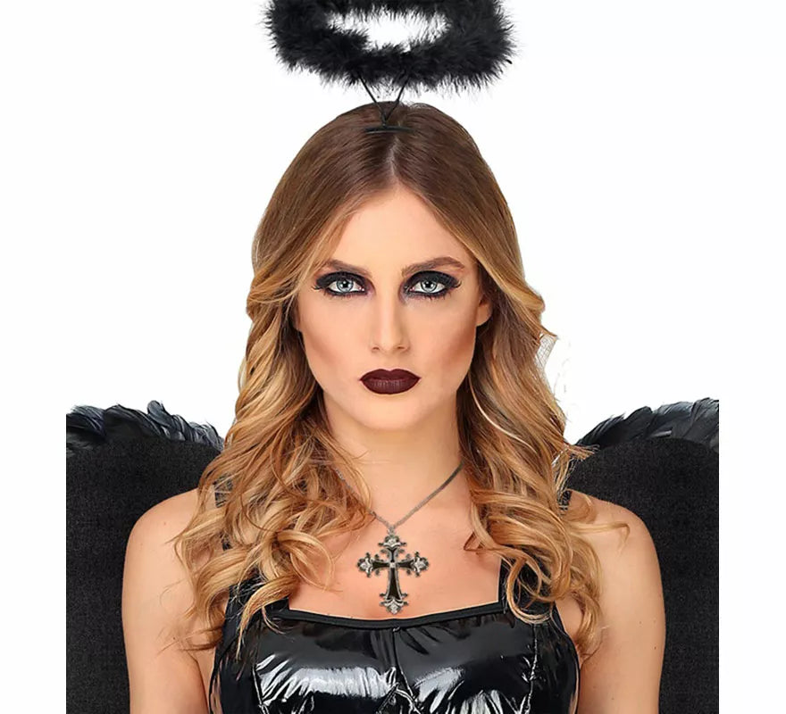 Translation missing: fr.Collar con Colgante de Cruz negra con Strass