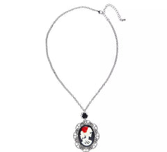 Collier Tête de Mort et Médaillon Rose Noire