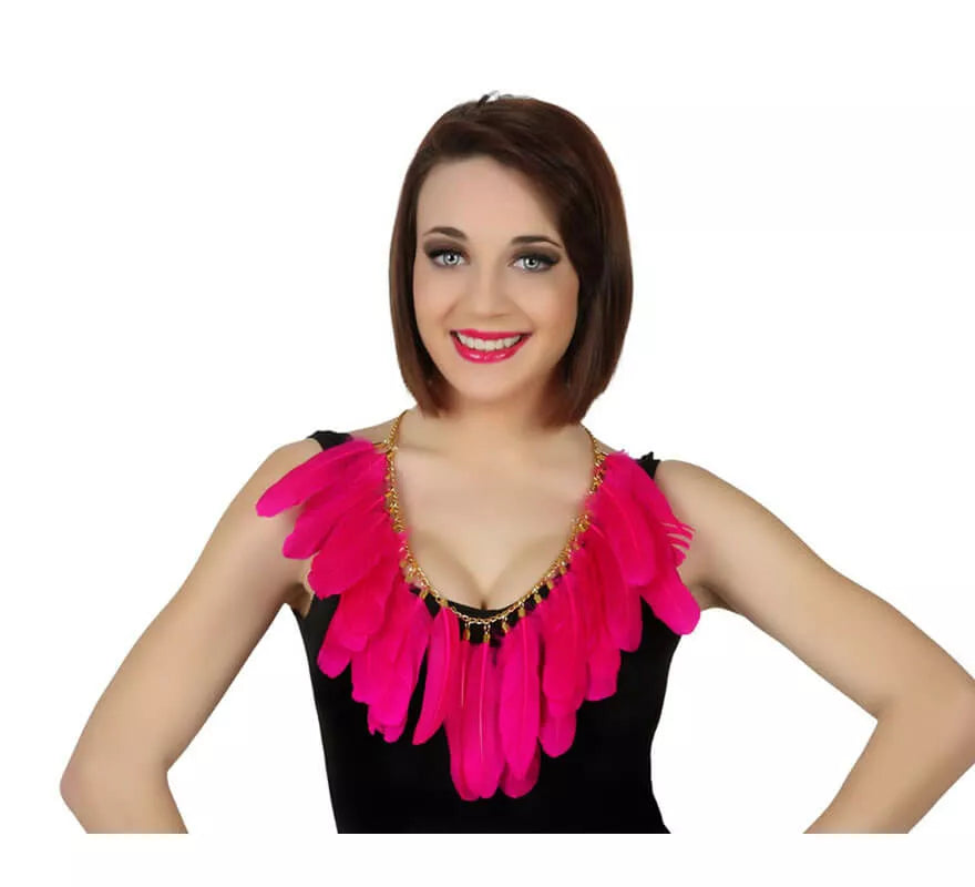 Translation missing: fr.Collar con plumas de color rosa