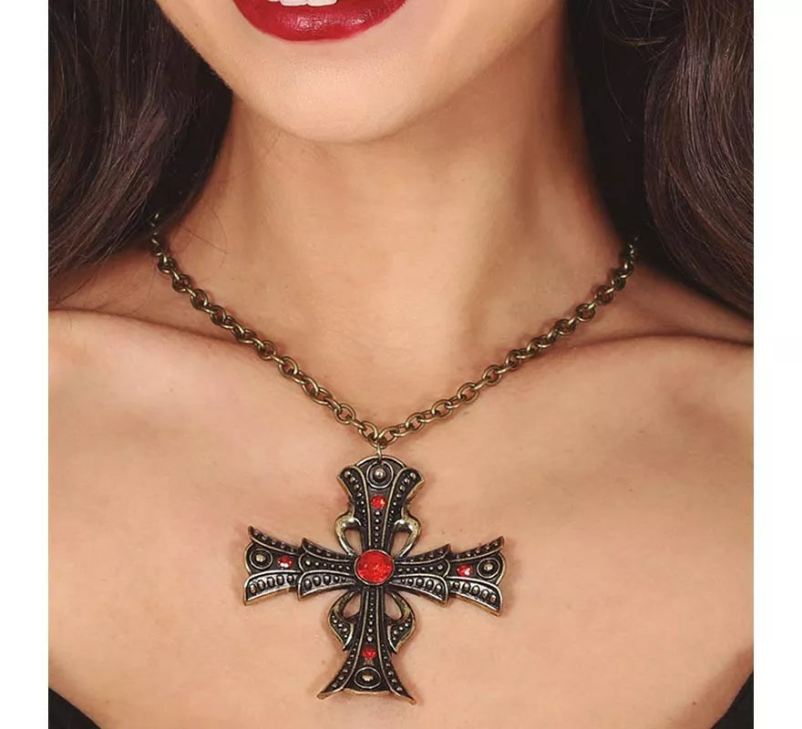 Translation missing: fr.Collar Cruz con Rubí 6 cm