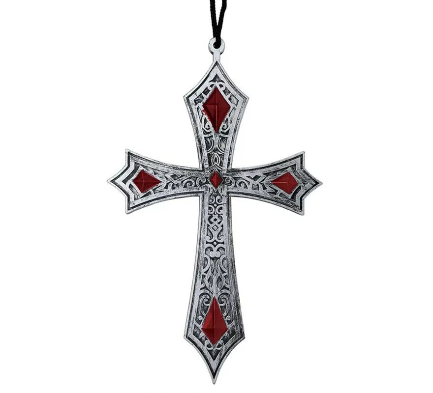 Translation missing: fr.Collar Cruz Gótica gris de 21 cm