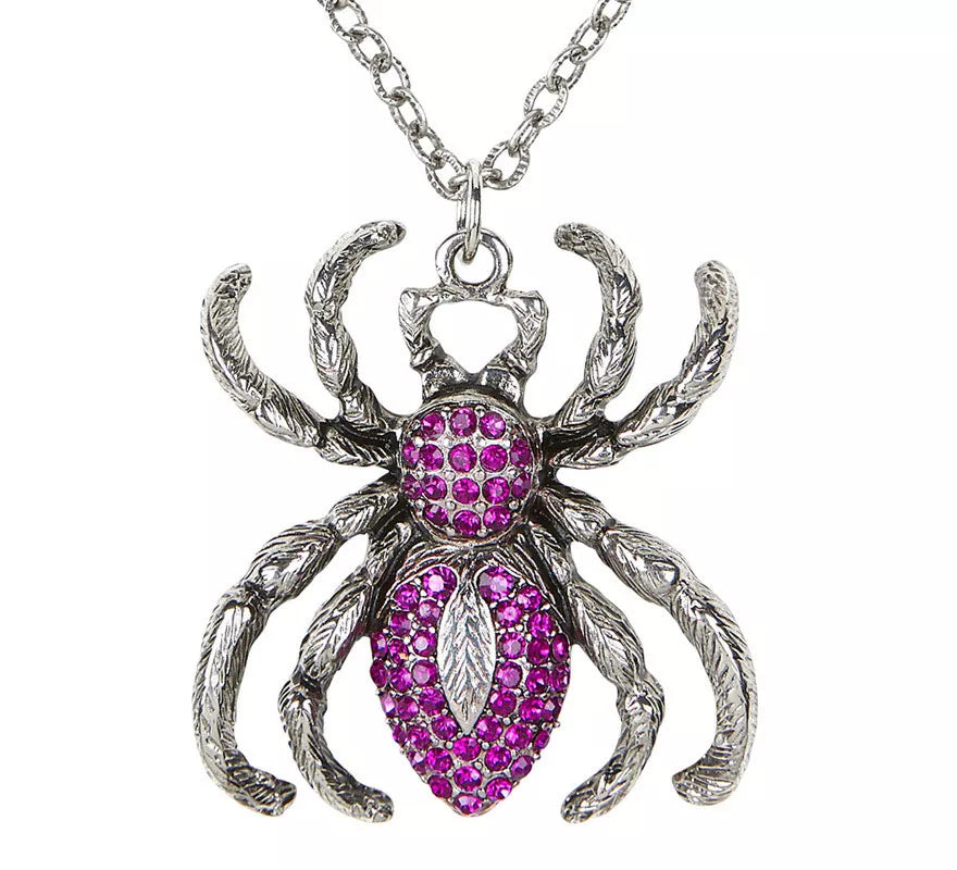 Translation missing: fr.Collar de Araña Violeta y Plateado con Pedrería