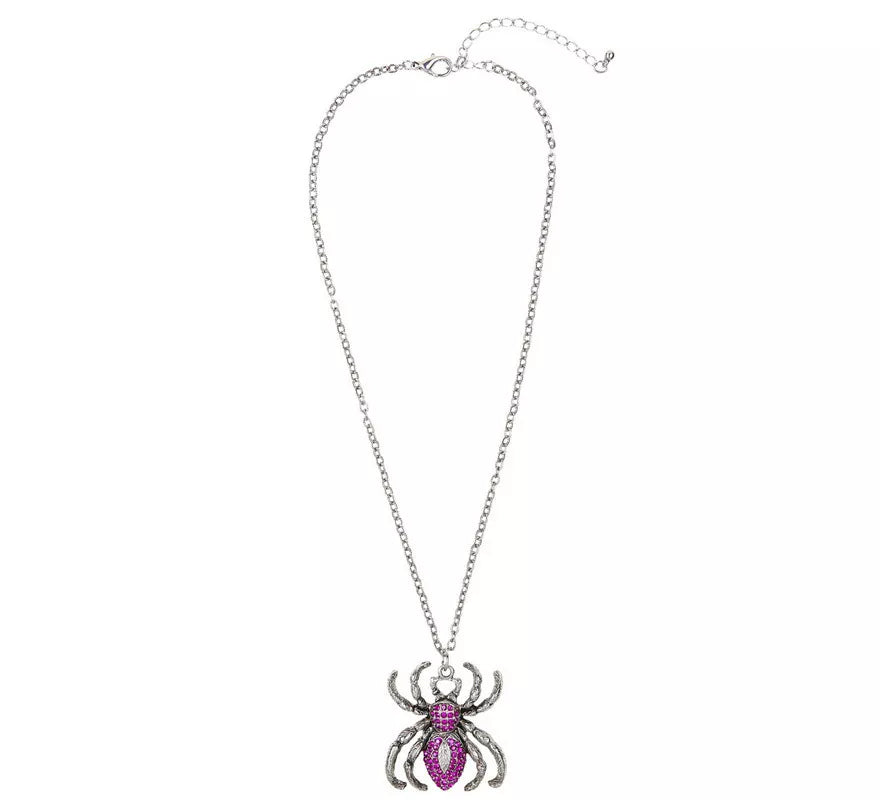 Translation missing: fr.Collar de Araña Violeta y Plateado con Pedrería