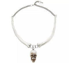 Collier tête de mort et os