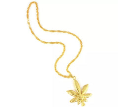 Collier Cannabis Doré