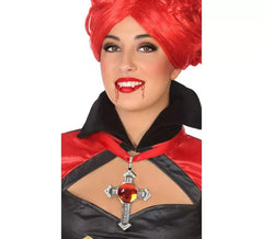 Collier avec Croix et Rubis Vampire 50 cm