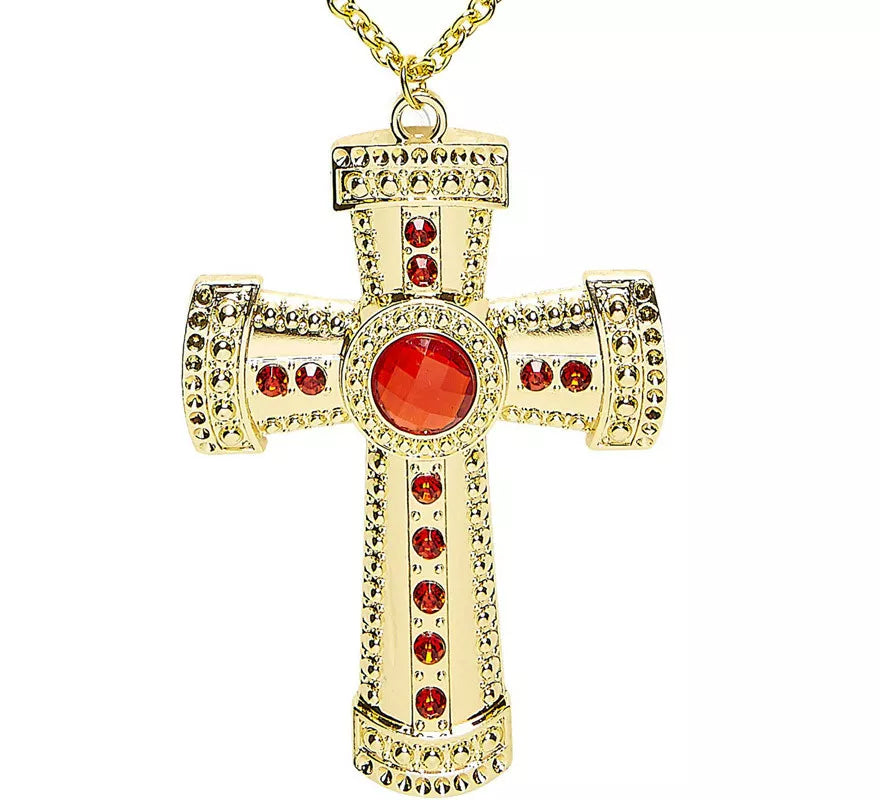 Translation missing: fr.Collar de Cruz Dorada con Bisutería incrustada