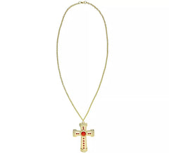 Collier Croix Dorée avec Bijoux Incrustés