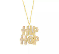 Collier de rappeur Hip Hop brillant 5x5cm