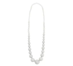 Collier flamenco avec perles grises et blanches de 25 cm