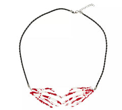 Collier Halloween Mains Squelettes Sanglantes