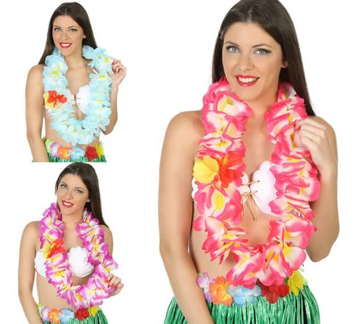 Collar Hawaiano ancho en 3 colores surtidos