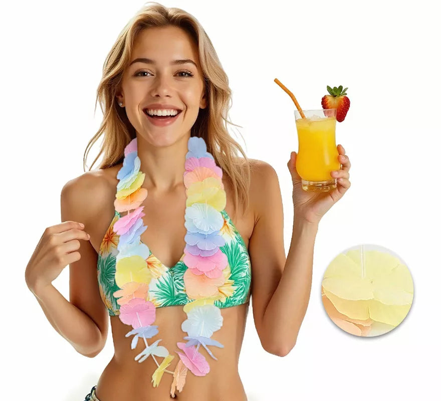 Translation missing: fr.Collar Hawaiano en color pastel de 90 cm