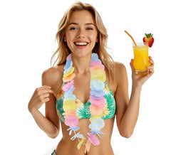 Collier hawaïen pastel de 90 cm