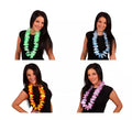 Collar Hawaiano flores de tela bicolor 4 surtidos