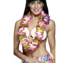Collier Hawaïen Multicouleur avec fleurs grands