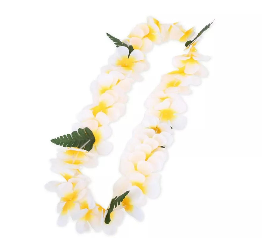 Translation missing: fr.Collar Hawaii amarillo y blanco de 55 cm