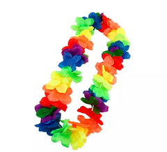 Collier Hawaï fleurs multicolores 55 cm