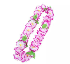 Collier Hawaii violet et jaune 55 cm