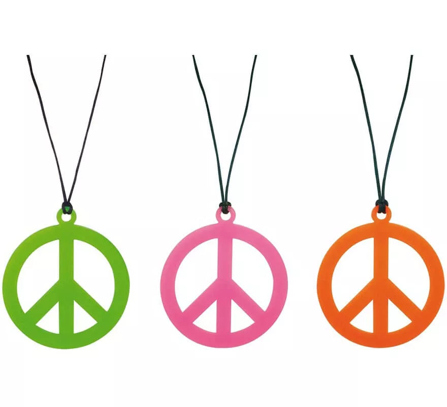Translation missing: fr.Collar Hippie Símbolo de la Paz en colores surtidos