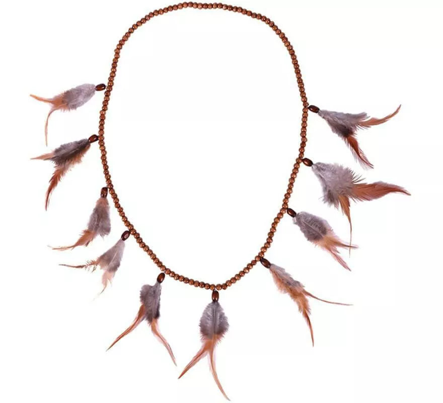 Translation missing: fr.Collar Indio con Plumas de 42 Cm