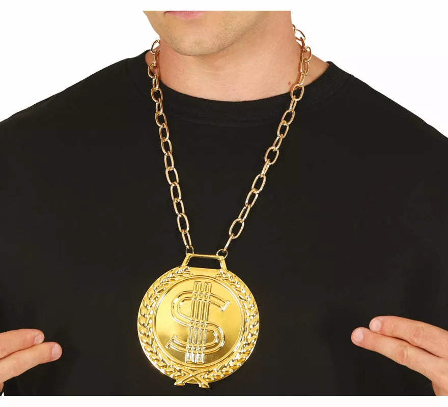 Translation missing: fr.Collar Medallón de Dollar metálico de 11 cm