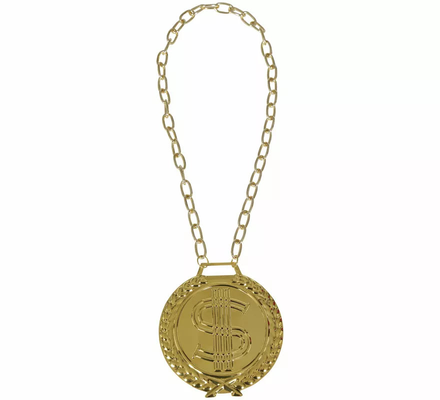 Translation missing: fr.Collar Medallón de Dollar metálico de 11 cm