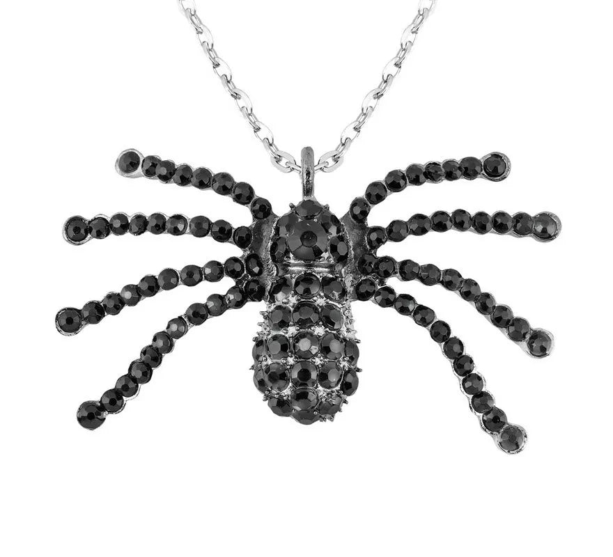 Translation missing: fr.Collar Negro de Araña con Pedrería