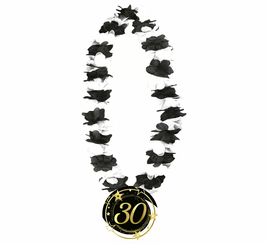 Translation missing: fr.Collar Negro y Blanco de 30 Años Cumpleaños y Aniversarios