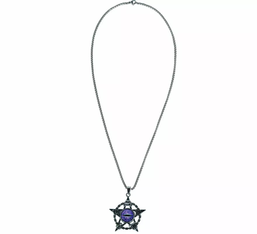 Translation missing: fr.Collar Ojo Demonio Morado Metal, 5 cm
