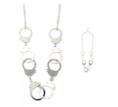 Collier menottes punk en argent