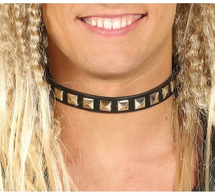 Translation missing: fr.Collar Punk Negro y Dorado