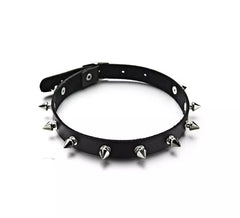 Collier Punk Noir avec Pointes