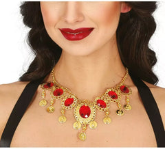 Collier Rubis rouges métallisés
