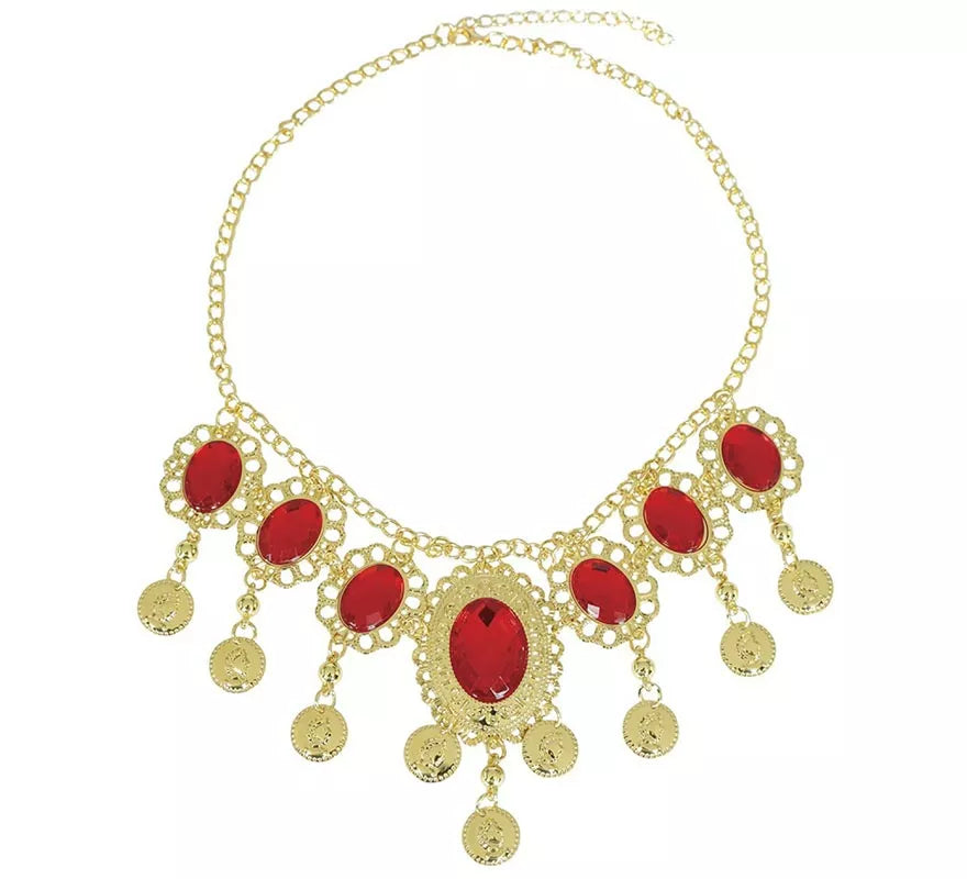 Translation missing: fr.Collar Rubies rojos metálico