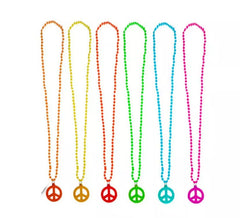 Collier symbole de paix de 45 cm couleurs assorties
