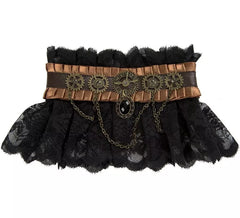 Collier Steampunk Noir avec des Roulements