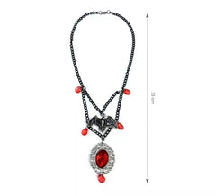 Collier vampire gouttes rouges 33 cm