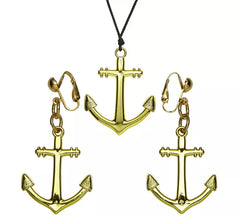 Collier et Boucles d'Oreilles Ancre Dorée